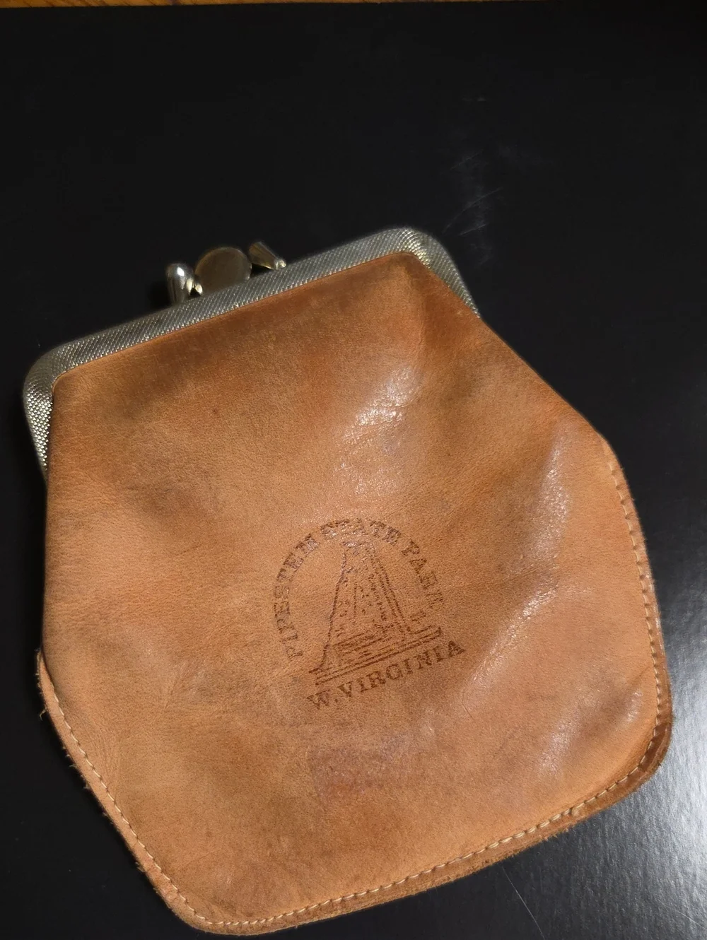 Pipestem State Park W. Virginia Vintage Leather Coin Pouch